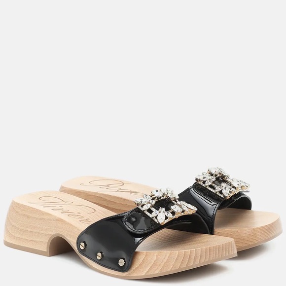 ROGER VIVIER Viv' Clogs patent leather sandals - Picture 11 of 15